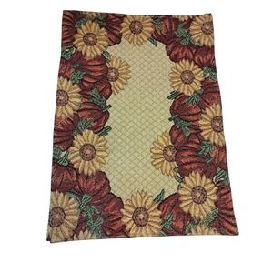 4 Gold Coast Tapestry Placemats Fall Autumn Sunflowers Pumpkins Great Condition